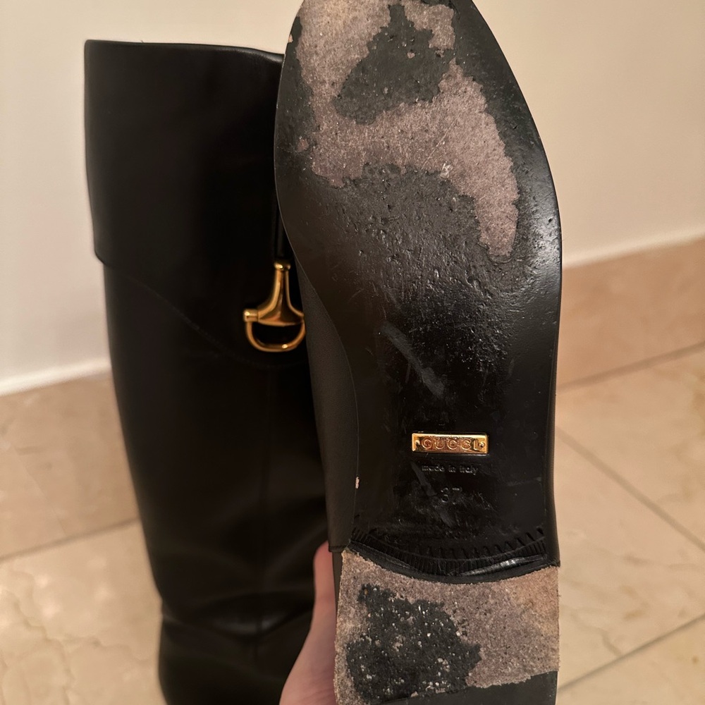 Gucci Horsebit Riding Boots, Black Leather, EU 37 - Picture 5 of 5